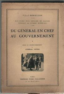 Du general en chef au gouvernement 1 - Colonel Herbillon - copertina