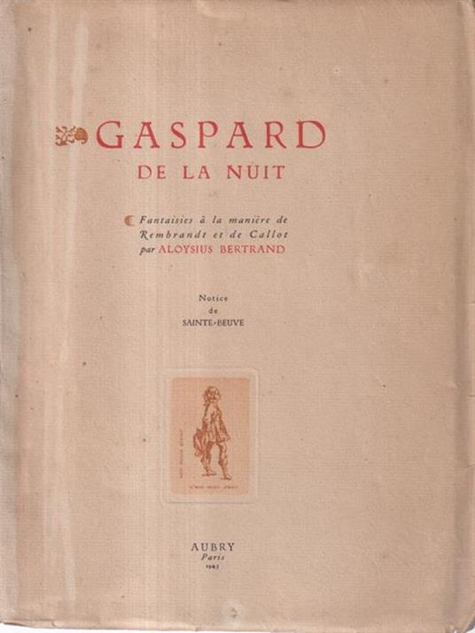 Gaspard de la nuit - Aloysius Bertrand - copertina