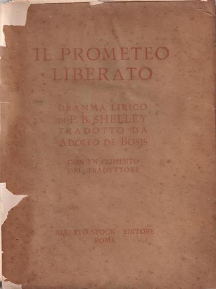 Il Prometeo liberato - Percy Bysshe Shelley - copertina