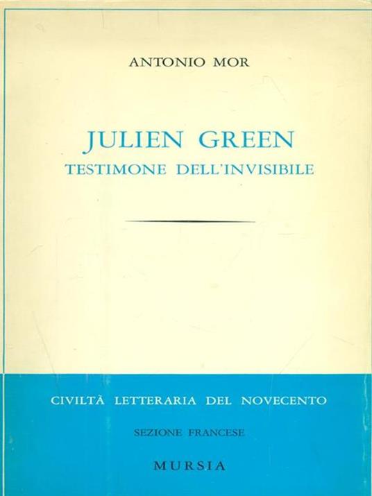 Julien Green - Antonio Mor - copertina