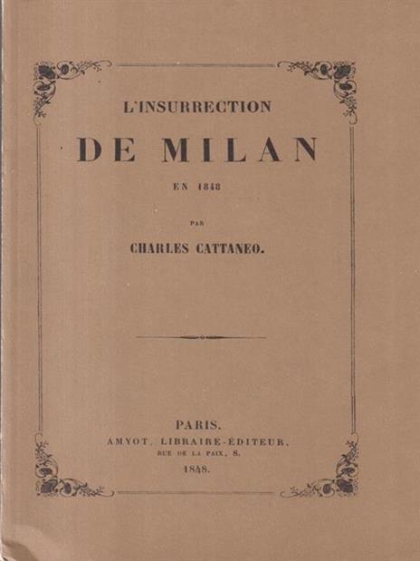 L' insurrection de Milan en 1848 - Carlo Cattaneo - copertina