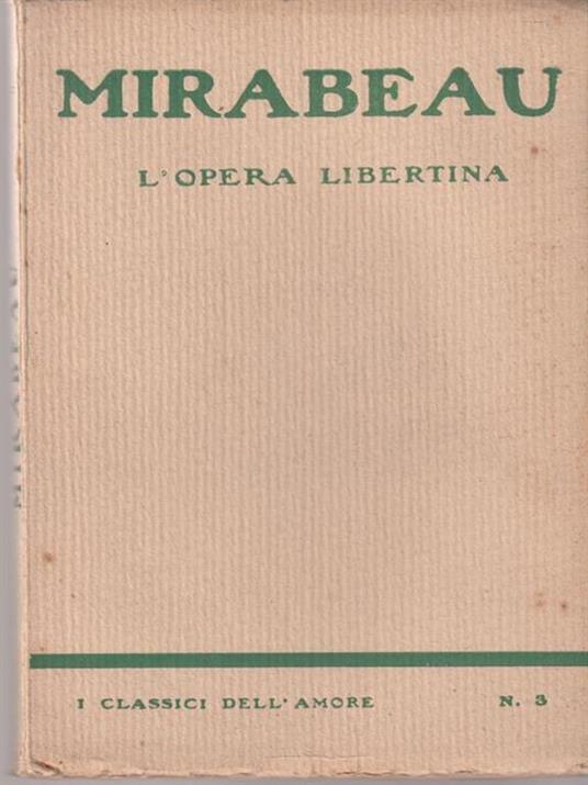 L' opera libertina - Honoré G. comte de Mirabeau - copertina