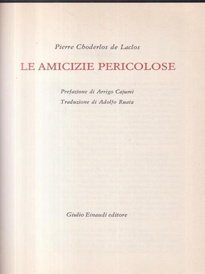 Le Amicizie Pericolose - Pierre Choderlos de Laclos - copertina