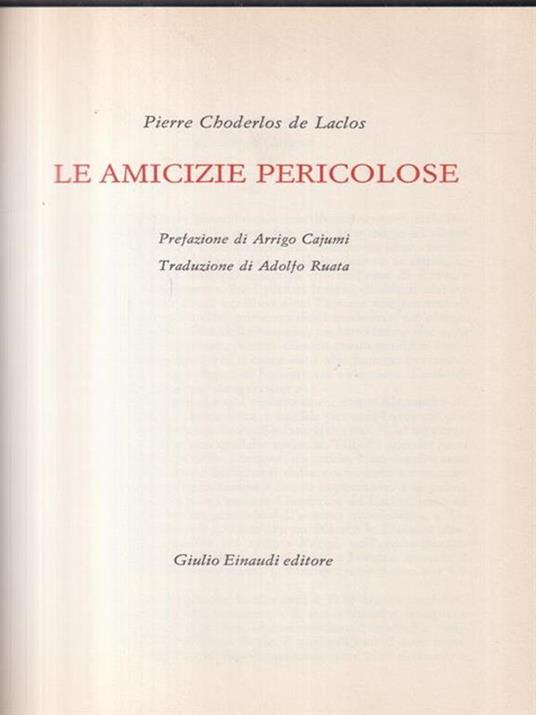 Le Amicizie Pericolose - Pierre Choderlos de Laclos - copertina