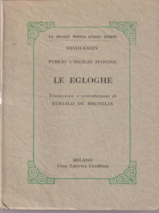Le egloghe - Publio Virgilio Marone - copertina