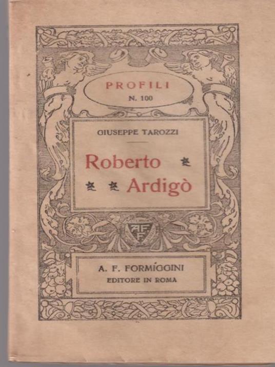 Roberto Ardigò - Giuseppe Tarozzi - copertina