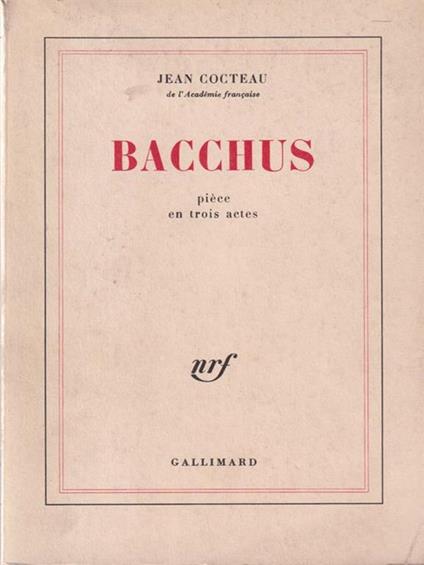 Bacchus - Jean Cocteau - copertina