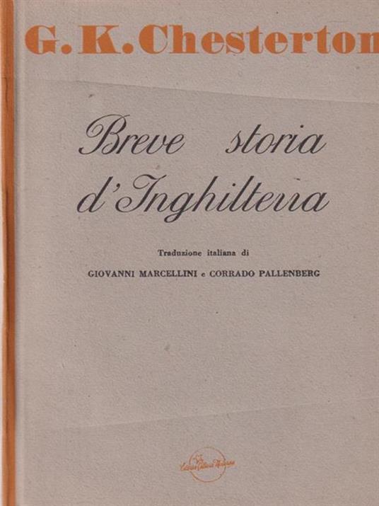Breve Storia D'Inghilterra - Gilbert K. Chesterton - copertina