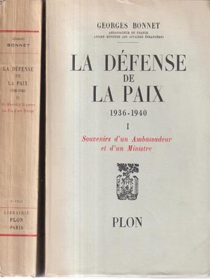 Defense de la paix 2 tomes - Gerard Bonnet - copertina