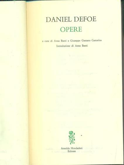 Defoe. Opere - Daniel Defoe - copertina