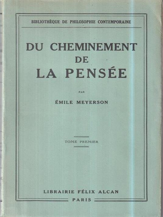 Du Cheminement De La Pensee - Émile Meyerson - copertina