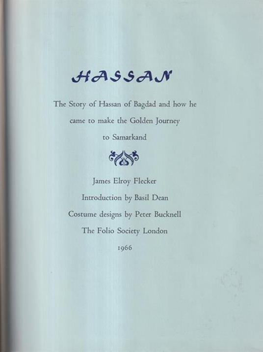 Hassan - James Elroy Flecker - copertina