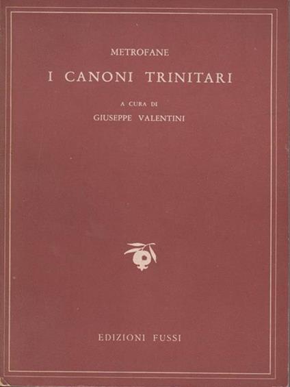 I Canoni Trinitari - Metrofane di Smirne - copertina