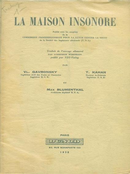 La maison insonore - copertina