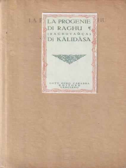 La Progenie Di Raghu - Kàlidàsa - copertina