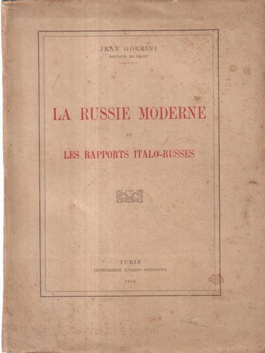 La Russie Moderne - Jean Gorrini - copertina