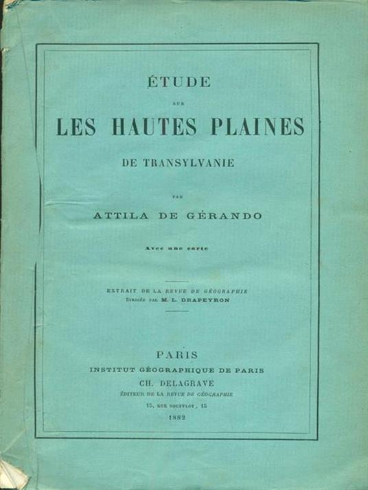 Les hautes plaines de Transylvanie - Auguste de Gerando - copertina