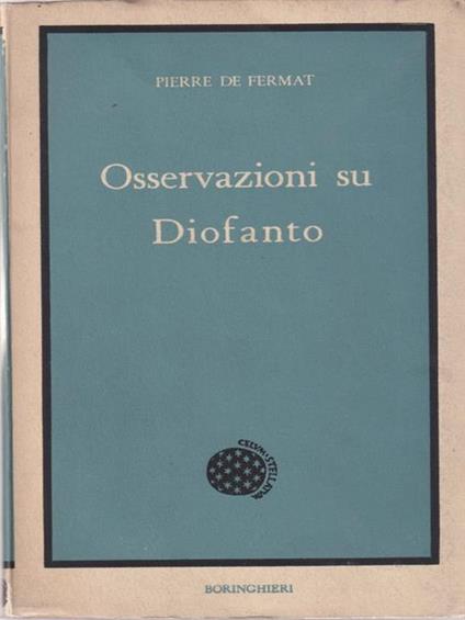 Osservazioni su Diofanto - Pierre de Fermat - copertina