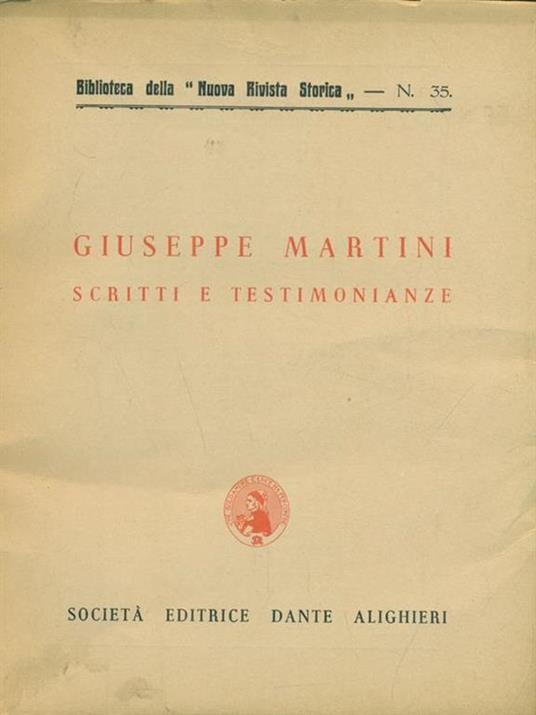 Scritti e testimonianze - copertina