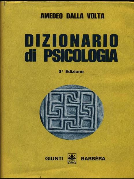 Dizionario di psicologia - Amedeo Dalla Volta - copertina