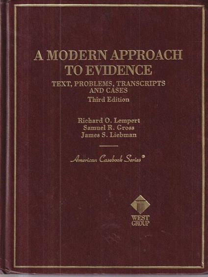A Modern Approach to Evidence - Richard O. Lempert - copertina