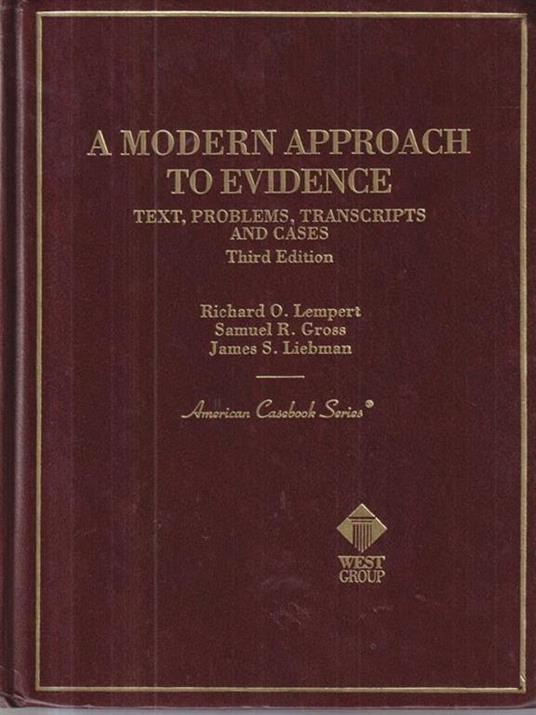 A Modern Approach to Evidence - Richard O. Lempert - copertina