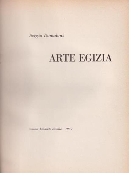 Arte egizia - Sergio Donadoni - copertina
