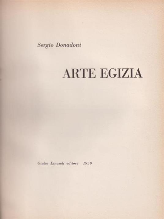 Arte egizia - Sergio Donadoni - copertina