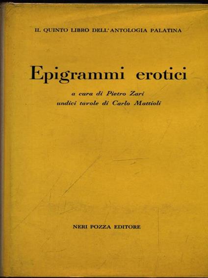 Epigrammi erotici - Pietro Zari - copertina