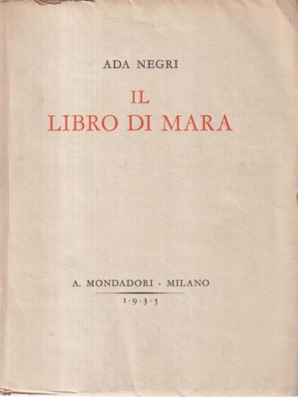 Il Libro di Mara - Ada Negri - copertina