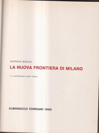 La nuova frontiera di Milano - Giorgio Bocca - copertina