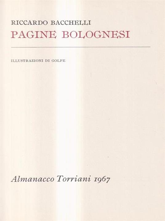 Pagine Bolognesi - Riccardo Bacchelli - copertina