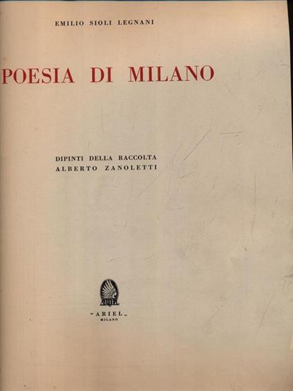 Poesia di Milano - Emilio Sioli Legnani - copertina