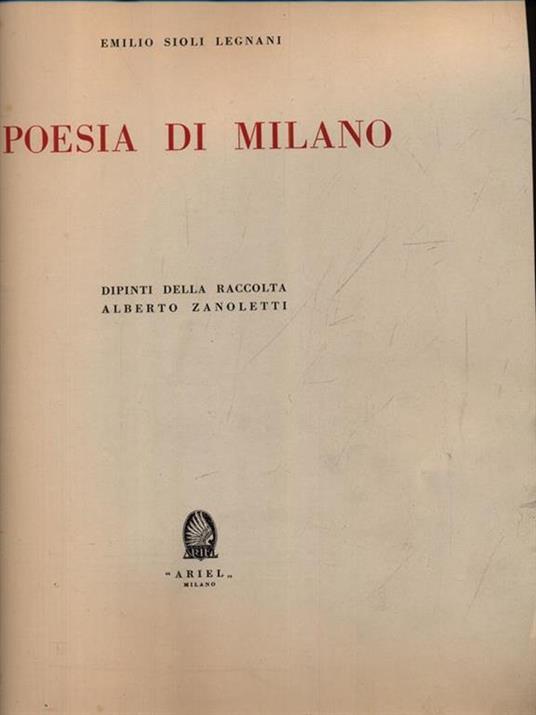Poesia di Milano - Emilio Sioli Legnani - copertina