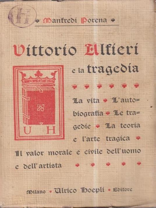 Vittorio Alfieri e la tragedia - copertina