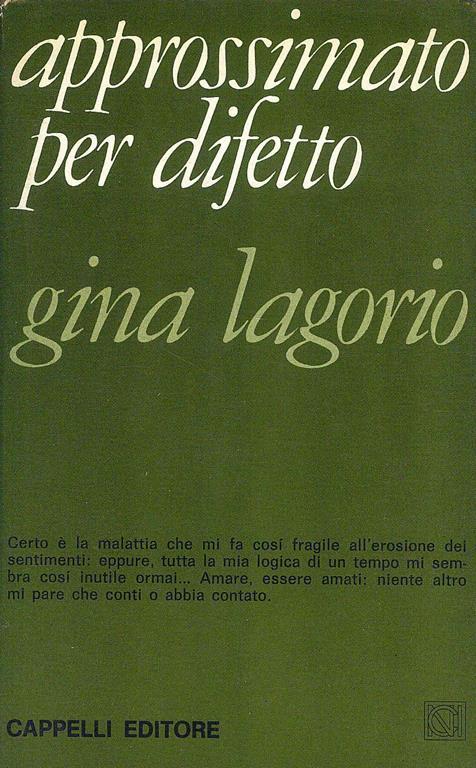 Approssimato per difetto - Gina Lagorio - copertina