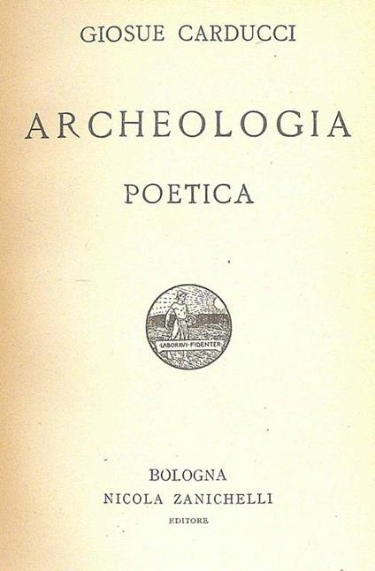 Archeologia poetica - Giosuè Carducci - copertina