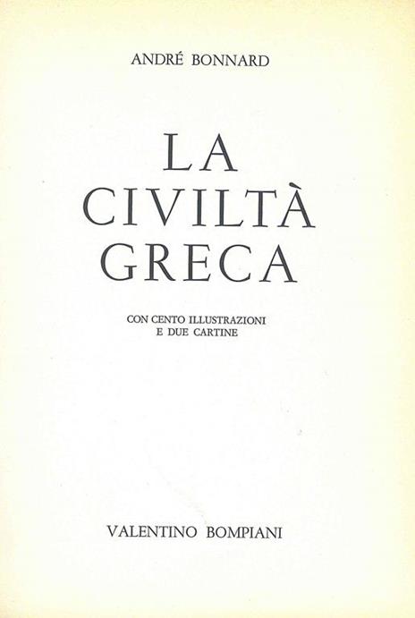 La Civiltà Greca - André Bonnard - copertina