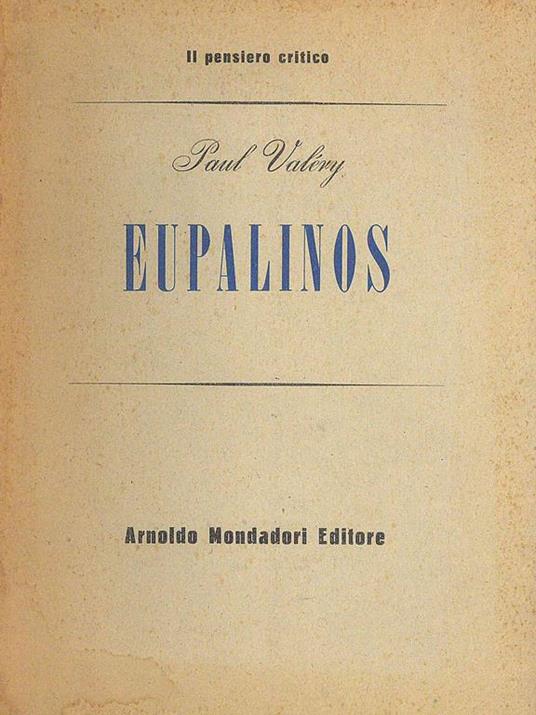 Eupalinos - Paul Valéry - copertina