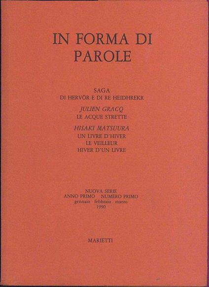 In Forma di parole - copertina
