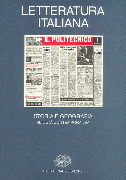 Letteratura italiana. Storia e geografia - copertina