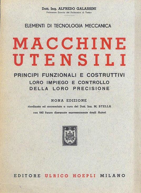 Macchine Utensili - Alfredo Galassini - copertina