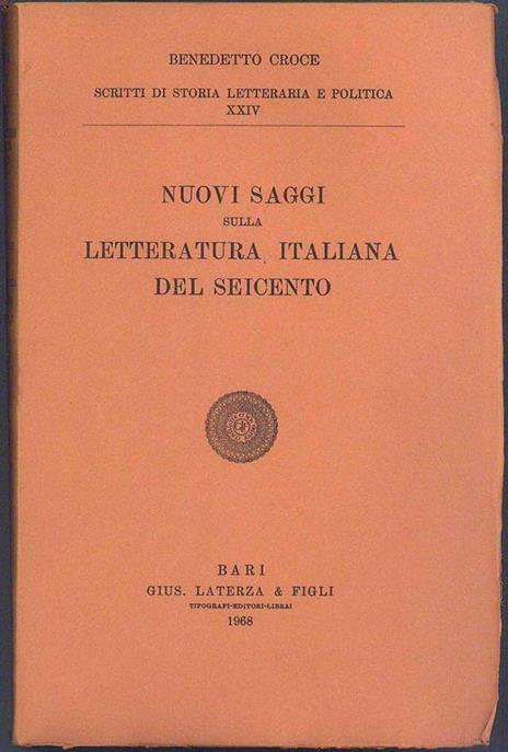 Nuovi saggi sulla letteratura italiana del Seicento - Benedetto Croce - copertina