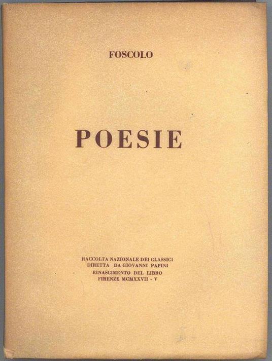Poesie - Ugo Foscolo - copertina