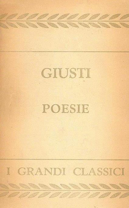 Poesie - Giuseppe Giusti - copertina