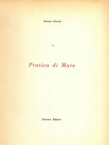 Pratica di mare - Renato Giorda - copertina