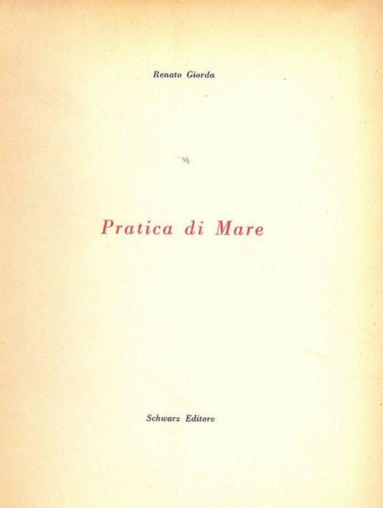 Pratica di mare - Renato Giorda - copertina