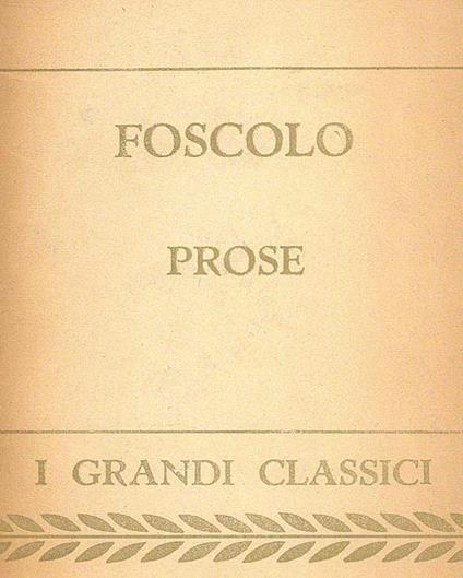 Prose 2vv - Ugo Foscolo - copertina