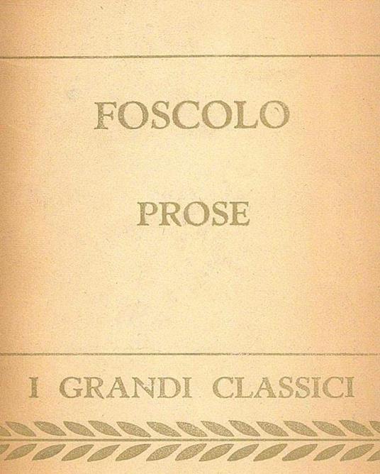 Prose 2vv - Ugo Foscolo - copertina