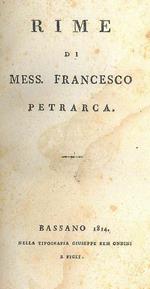 Rime di Mess. Francesco Petrarca